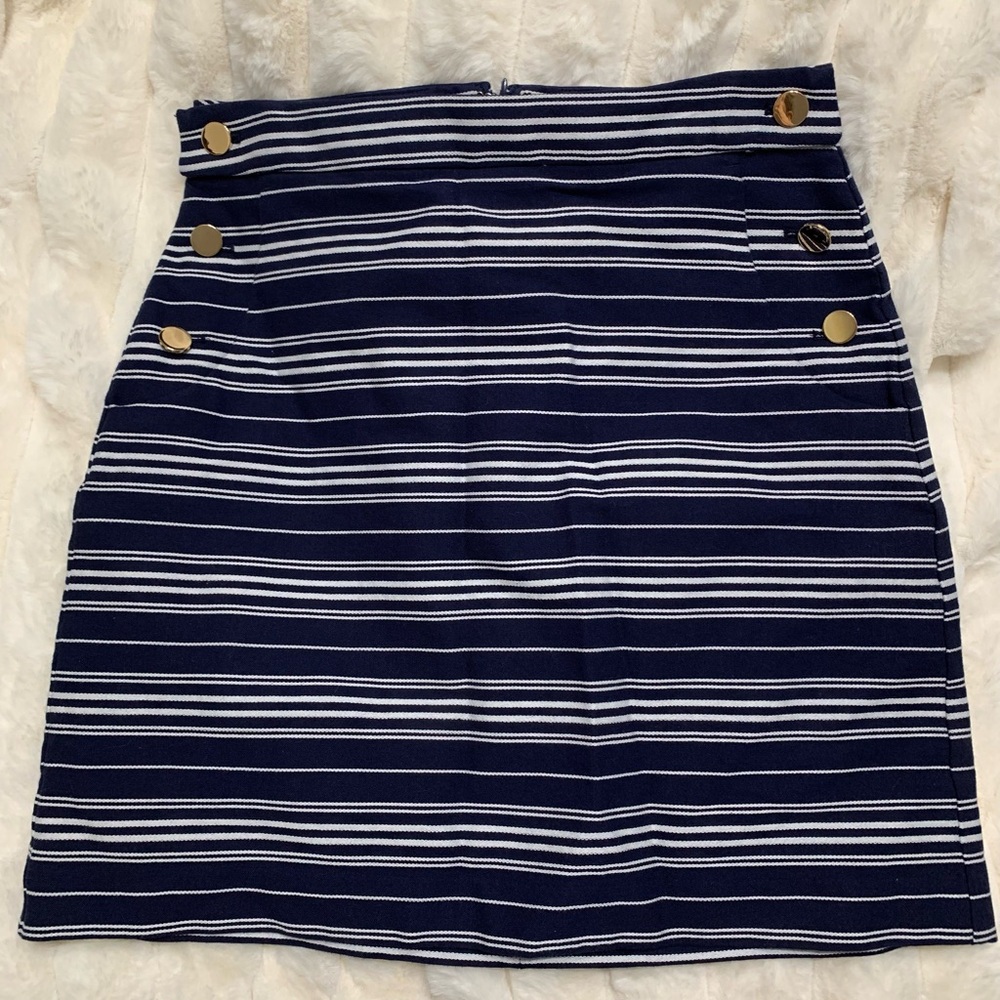 Loft Navy Striped Women's Skirt